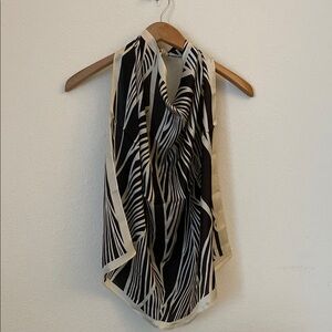 NWOT Anthropologie Silky Scarf Hair Tie Square Black Noir